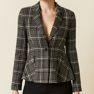 Gucci plaid wool blazer peplum